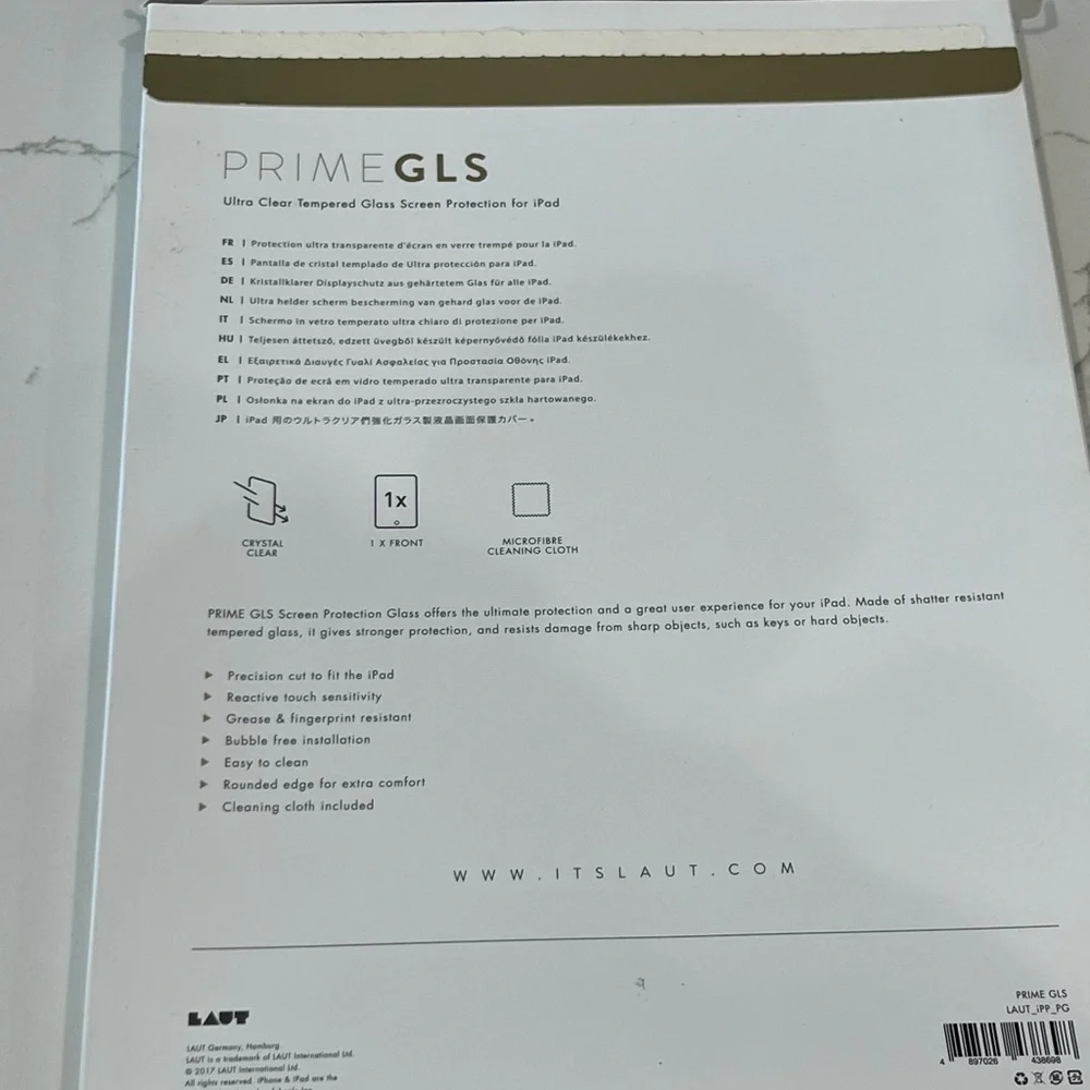 Prime GLS Clear Tempered Glass Screen Protector for iPad Pro (Clear) 12.9”